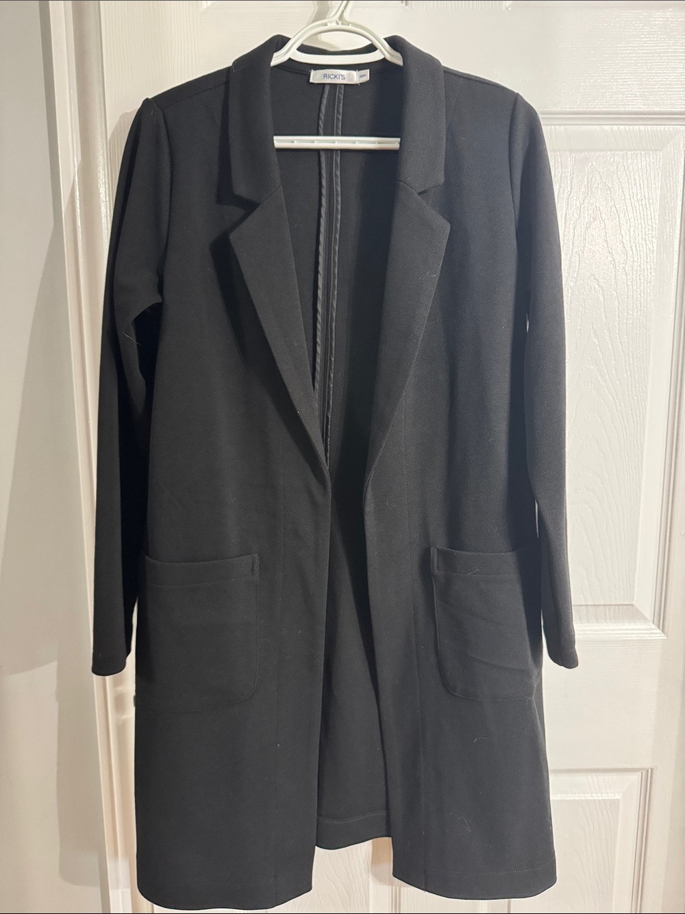 Ricki's Black Open-Front Long Coatigan Blazer